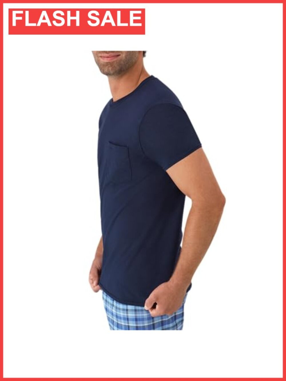 Men's Cotton Crewneck Pocket T-Shirts 6-Pack Moisture-Wicking Tees - Picture 2 of 6
